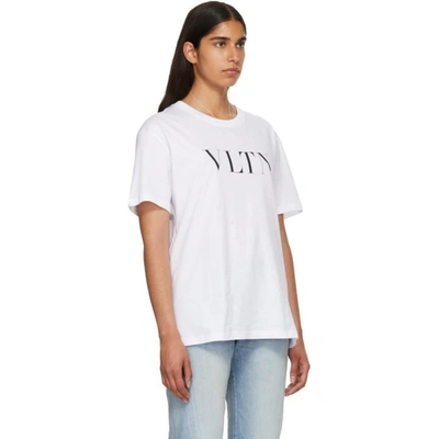Shop Valentino White Vltn T-shirt In A01 Wh/bl