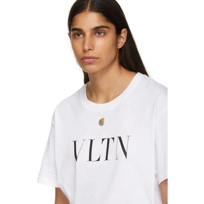 Shop Valentino White Vltn T-shirt In A01 Wh/bl