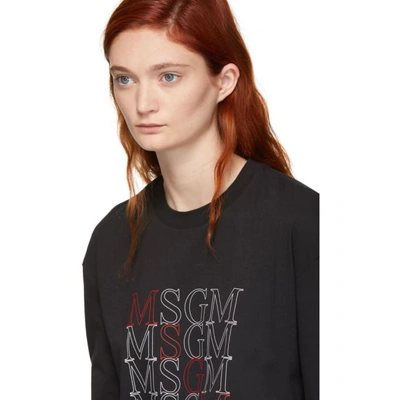 Shop Msgm Black Times New Roman Long Sleeve T-shirt In 99 Black