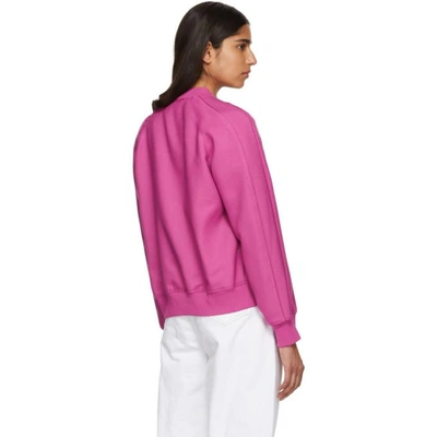 Shop Valentino Pink Heart Beaded Embroidered Bomber Jacket In Vpl Pink