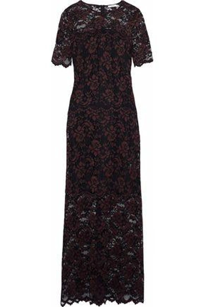 Shop Ganni Flynn Lace Maxi Dress In Black