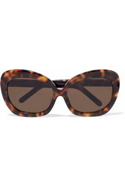 Shop Linda Farrow Woman Cat-eye Tortoiseshell Acetate Sunglasses Brown