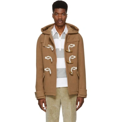 Shop Jw Anderson Brown Wool Knot Duffle Coat In Camel