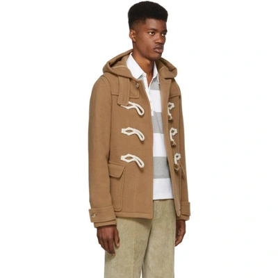 Shop Jw Anderson Brown Wool Knot Duffle Coat In Camel