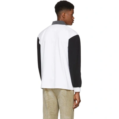 Shop Jw Anderson Black And White Rugby Long Sleeve Polo