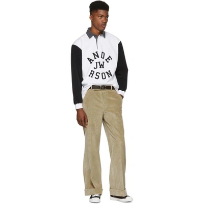 Shop Jw Anderson Black And White Rugby Long Sleeve Polo