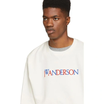 Shop Jw Anderson Off-white Logo Sweatshirt In Off Wht