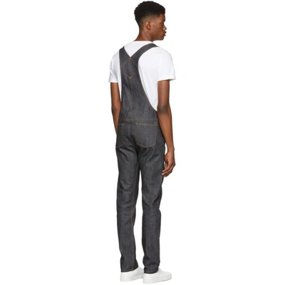 Shop Naked And Famous Denim Blue Twill Selvedge Denim Overalls
