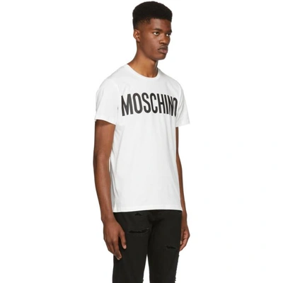 Shop Moschino White Logo T-shirt In A1002 White