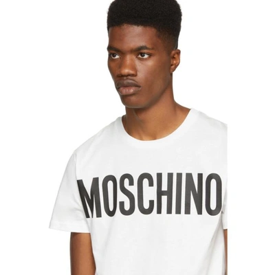 Shop Moschino White Logo T-shirt In A1002 White