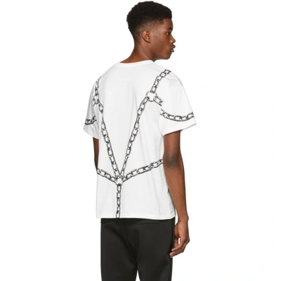 Shop Moschino White Chain T-shirt In A1002 White