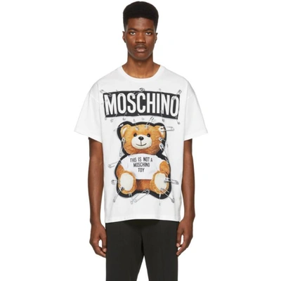 Shop Moschino White Teddy Bear T-shirt In V1002 White