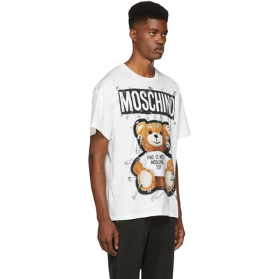 Shop Moschino White Teddy Bear T-shirt In V1002 White
