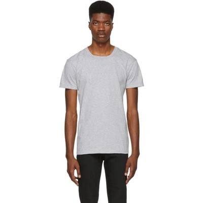 Shop Naked And Famous Denim Grey Ringspun Cotton T-shirt In Heathergry