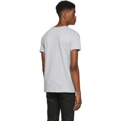 Shop Naked And Famous Denim Grey Ringspun Cotton T-shirt In Heathergry