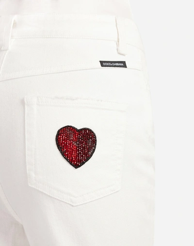 Shop Dolce & Gabbana Cotton Denim Jeans In White