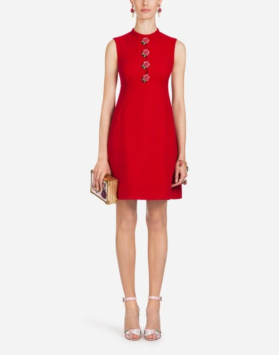 Shop Dolce & Gabbana Wool Dress In Red