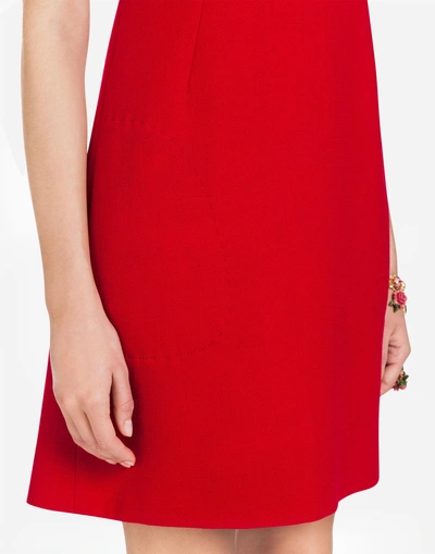 Shop Dolce & Gabbana Wool Dress In Red