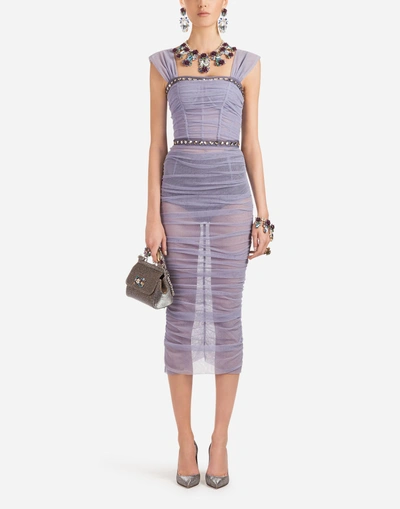 Shop Dolce & Gabbana Tulle Dress In Purple