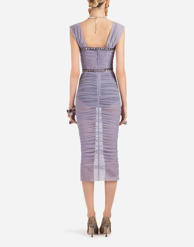 Shop Dolce & Gabbana Tulle Dress In Purple
