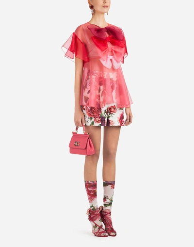 Shop Dolce & Gabbana Silk Organza Blouse In Pink
