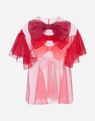 Shop Dolce & Gabbana Silk Organza Blouse In Pink