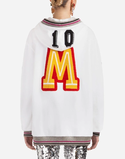 Shop Dolce & Gabbana Cotton Sweatshirt With Patch In White