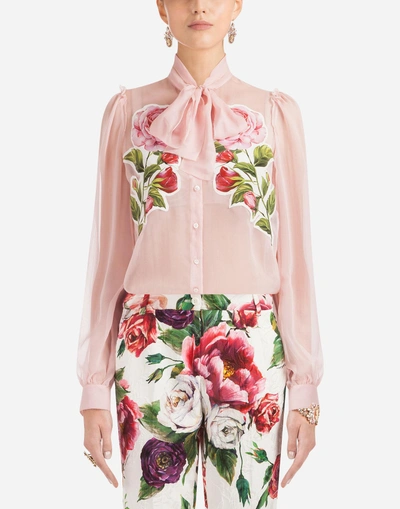 Shop Dolce & Gabbana Silk Shirt In Pink