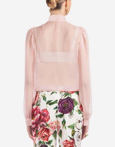 Shop Dolce & Gabbana Silk Shirt In Pink