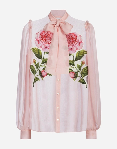 Shop Dolce & Gabbana Silk Shirt In Pink
