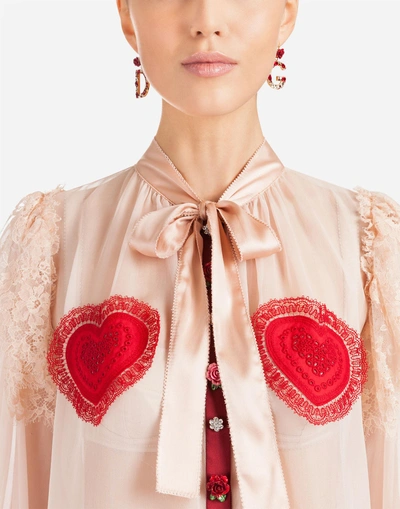 Shop Dolce & Gabbana Silk Blouse In Pink