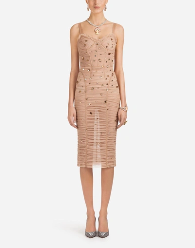 Shop Dolce & Gabbana Tulle Dress In Pink
