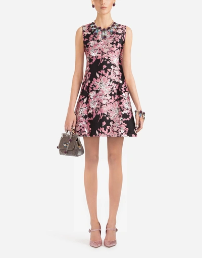 Shop Dolce & Gabbana Lurex Jacquard Dress In Multicolor