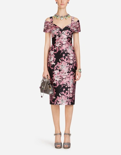 Shop Dolce & Gabbana Lurex Jacquard Dress In Multicolor