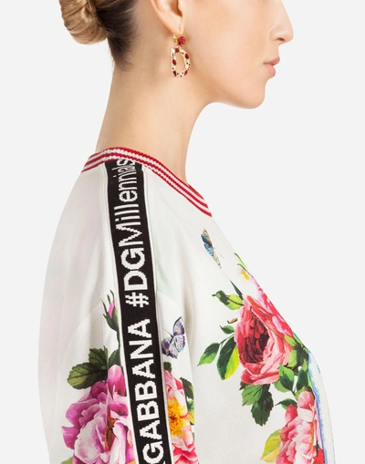 Shop Dolce & Gabbana Printed Cady Blouse In Multi-colored