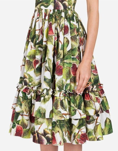 Shop Dolce & Gabbana Printed Poplin Dress In Multi-colored