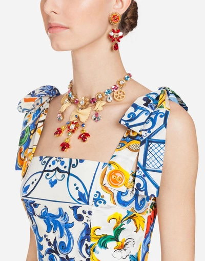 Shop Dolce & Gabbana Majolica-print Sundress In Majolica Print