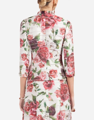 Shop Dolce & Gabbana Peony-print Jacket In Floral Print