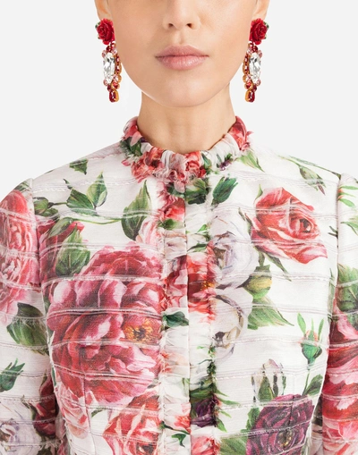 Shop Dolce & Gabbana Peony-print Jacket In Floral Print