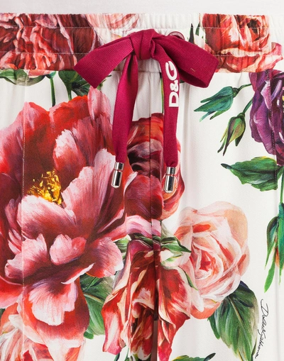 Shop Dolce & Gabbana Peony-print Cady Jogging Pants In Floral Print
