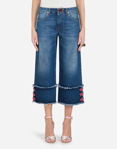 Shop Dolce & Gabbana Palazzo Jeans In Blue