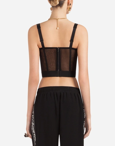 Shop Dolce & Gabbana Tulle Bustier In Black