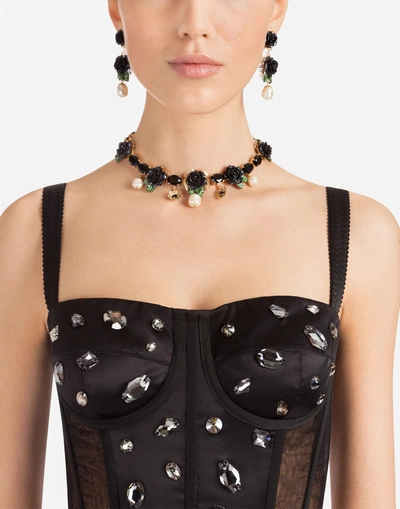 Shop Dolce & Gabbana Tulle Bustier In Black