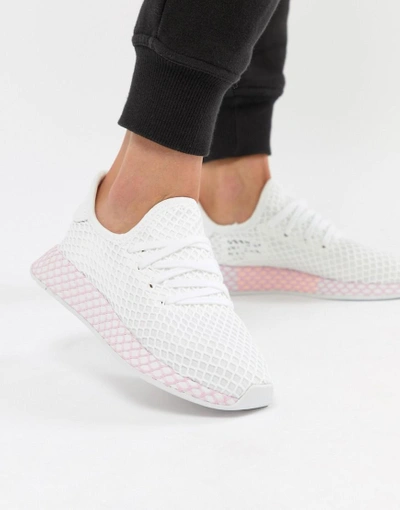 Adidas Originals Deerupt Sneakers In White And Lilac - White | ModeSens