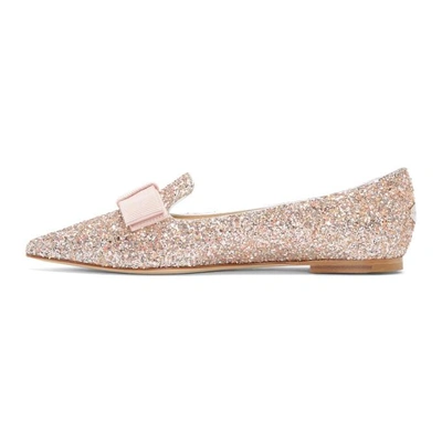 Shop Jimmy Choo Pink Glitter Gala Star Loafers In Viola Mix