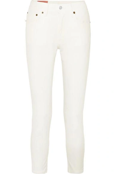 Shop Acne Studios Melk High-rise Tapered Jeans In White