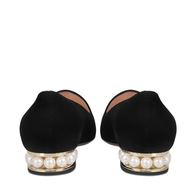 Shop Nicholas Kirkwood 18mm Casati Pearl Loafers In Black Suede Kid Leather
