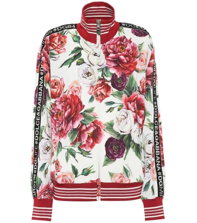 Shop Dolce & Gabbana Floral-printed Cady Track Jacket In Red