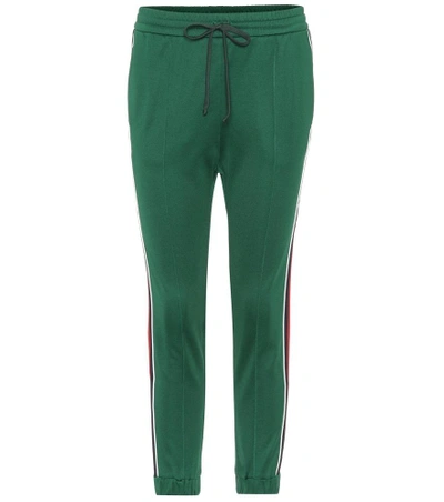 Shop Gucci Cotton-blend Trousers In Green