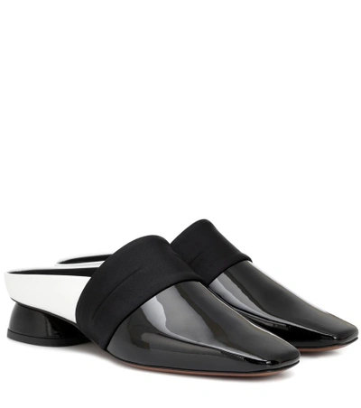 Shop Neous Zygo Patent Leather Slippers In Black